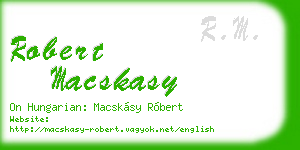 robert macskasy business card