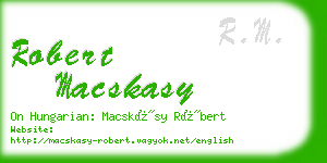robert macskasy business card